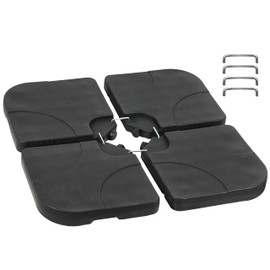 Simple Deluxe 4pcs 176lb Capacity Cantilever Offset Patio Umbrella Base Plate with U Locking for Water or Sand, Black