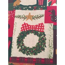 Christmas Fabric by VIP Cranston - 100% Cotton - Snowman, Wreath, Reindeer