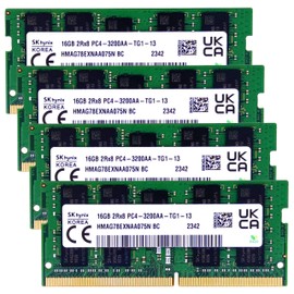Timetec Hynix Original 64GB KIT (4x16GB) DDR4 3200MHz PC4-25600 Unbuffered ECC 1.2V CL22 260 Pin SODIMM Server Memory RAM Module Upgrade