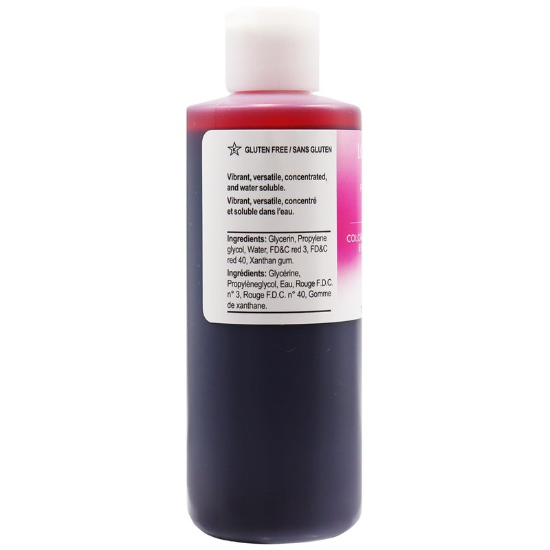 LorAnn Pink Liquid Gel Color, 4 ounce squeeze bottle