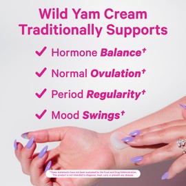  Pink Stork Wild Yam Cream - Bioidentical Progesterone Cream for Women - Support Hormone Balance for PMS, Fertility, Perimenopause - Natural Progesterone Supplement - Unscented, 4 oz
