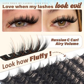 12-14-16mm Fluffy Lash Clusters Wispy Eyelash Clusters for Volume