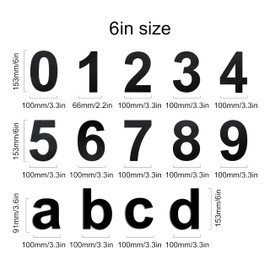 nanlyiau House Number 6 in/15.3 cm House Number Stainless Steel House Numbers Black Matt Modern House Number Made of Stainless Steel Floating Appearance (Black 6 in 2)