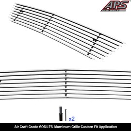 APS Compatible with Ford Mustang 2018-2022 Lower Bumper Aluminum Chrome Polished Horizontal Billet Front Grill Grille Insert F66407A