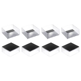 sourcing map Chair Leg Floor Protectors, 8Pcs Square PVC & Felt Chair Leg Cover Caps for Hardwood Floors (Clear White, 70x70mm/ 2.76"x2.76")