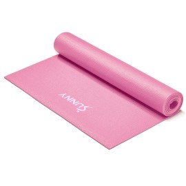 Sunny Health & Fitness Thin Yoga Mat for Health & Fitness- Pink– NO. 031-PK
