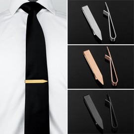 HAWSON Gold Tie Clip for Men, 2.2 Inch Skinny Tie Bar, Matte Brushed Minimalist Design Tie Pin, Secure Hold for Formal Suits, Wedding & Business Dad Gifts