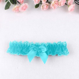 Ealafee 2020 Sexy Lace Wedding Garters for Bride with Bow Party Prom Leg Garter (One Size, 1-tiffany blue)