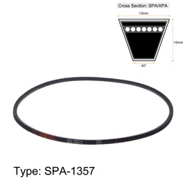 sourcing map SPA-1357 V-Belts Drive Belt 1357mm Pitch Girth 13mm Width 10mm Height Rubber for Power Transmission