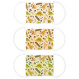 Skater MSKG0 Gauze Mask for Toddlers & Babies, Ages 2 - 4 Years, 3 Masks, Antibacterial, Design: Dinosaurus, 3.5 x 2.6 inches (8.8 x 6.5 cm)