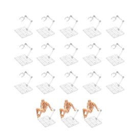 GOODCHI Figurine Stand, Plastic Model, Pedestal, Transparent, Polycarbonate, Model, Doll Stand, 18 Pieces, 1/144, 180 Degree Movement, Display Stand