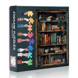 Puzzle 1000 Pieces Adult Challenging Puzzle Bookshelf Art, 70 x 50 cm Family Educational Game & Unique Living Room Decoration Gift (Vintage Books Series)