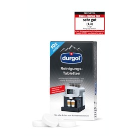 durgol Cleaning Tablets - Cleans, Protects and Maintains Coffee Machines of All Types and Brands - Biodegradable - German Version - 1 x 10 Tablets
