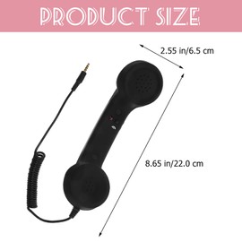 TEHAUX Retro Phone Handset for Cell Phone Cell Phone to Black Phone Prop Wired Headphones for Kids Old School Phone for Cell Phone 3. 5mm Retro Telephone Handset Turntable Vintage