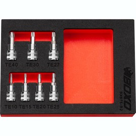 BOXO 1/4" Torx Extractor Bit Socket Set In EVA Foam