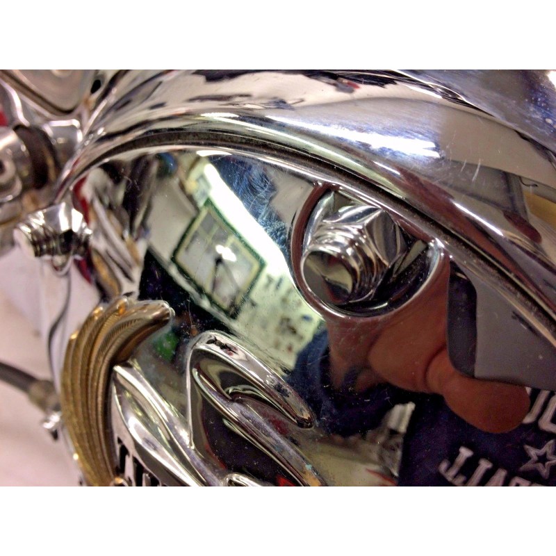 wcc 6 CHROME FLAT TOP HAT DERBY COVER BOLT KIT