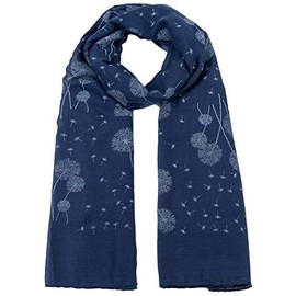 Dandelion Celebrity Designer Scarf Womens Scarf Shawl Wrap Ladies Long Scarf (Navy Blue)
