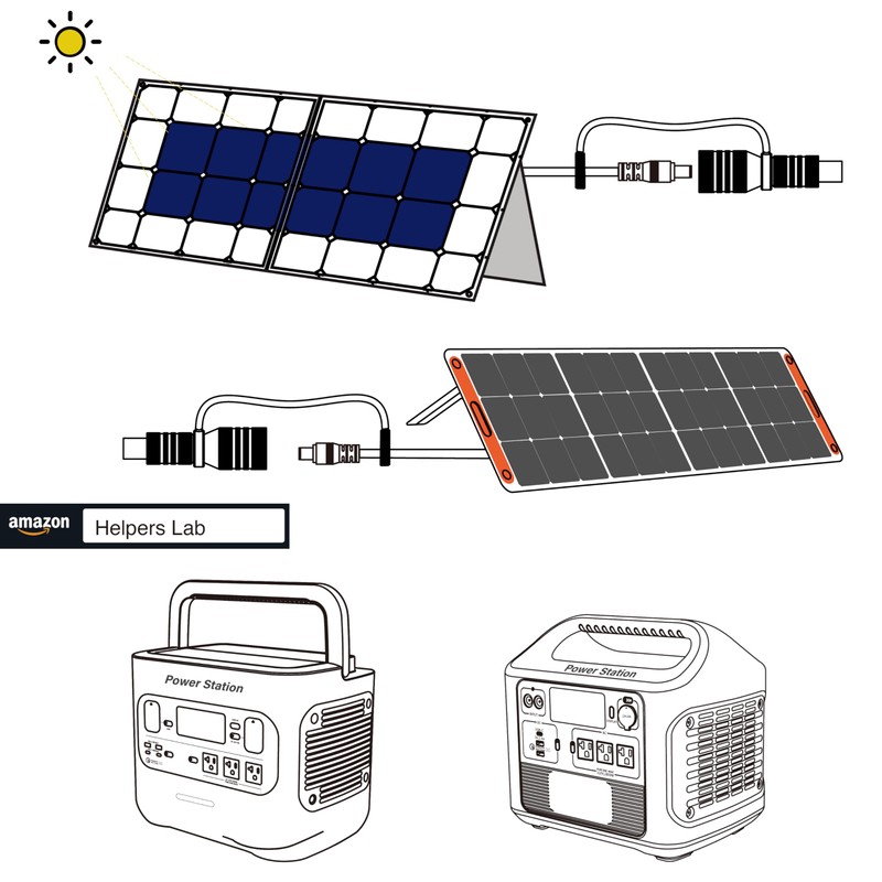 DC5521 5.5mm x 2.1mm Connector to DC8020 Adapter for Solar