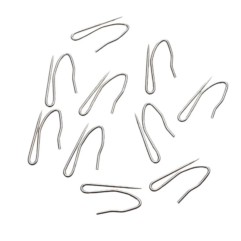 10Pcs Curtain Drapery Pin Hooks - Silvery