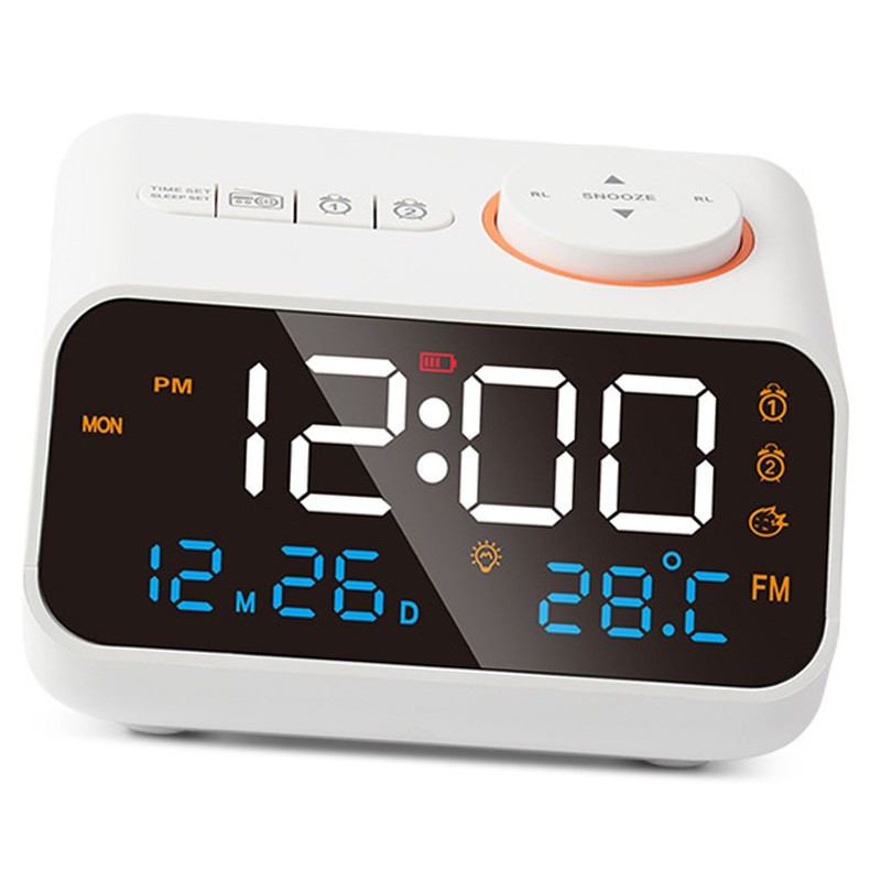 Alarm Clock Radio Multifunctional LED Music Timing Rechargeable FM Radio