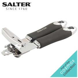 Salter BW11386EU7 Cosmos Can Opener - Manual Turn Knob, Kitchen Tin Opener Arthritis Hands, Weak Hands, Elderly, Camping, Hanging Hook, Easy to Clean, Long Lasting Quality, Matte Grey