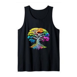 Celtic Tree of Life in Rainbow Colour Tree of Life Tank Top