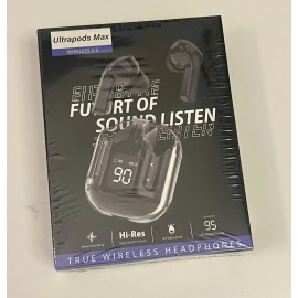 InEar Brand New True Wireless Black Headphones Earbuds Ultrapods Max Wireless 5.3