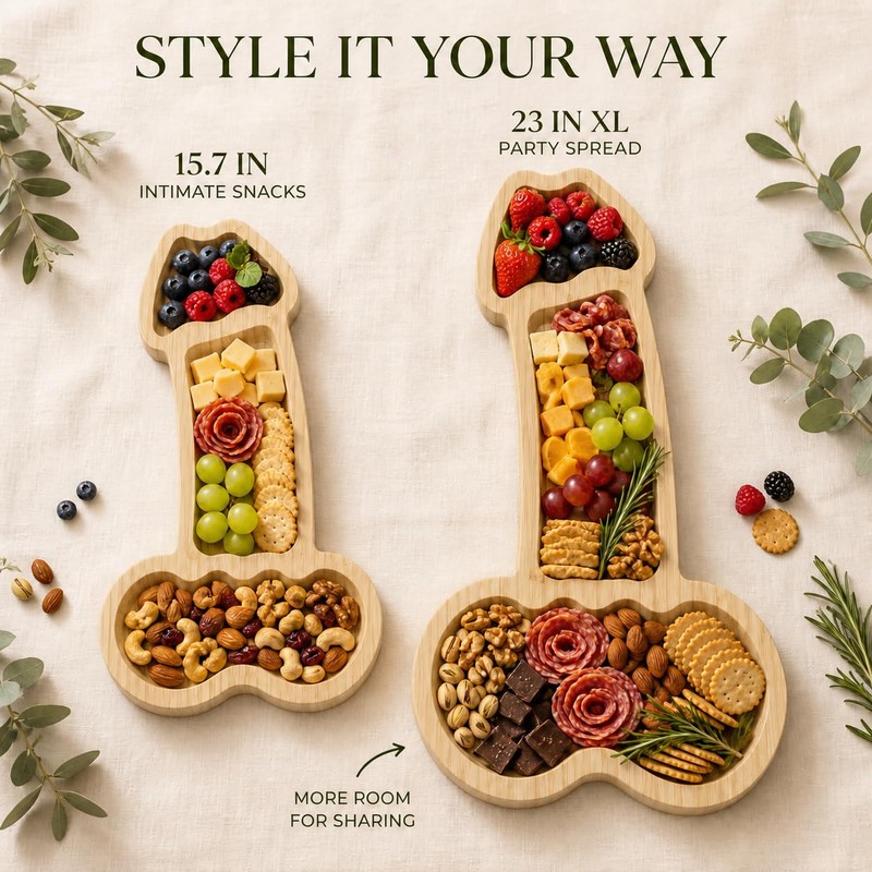 Funny Charcuterie Board Bamboo Serving Tray Gag Gift for Adults