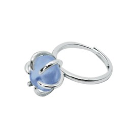 PEPELUALI Sea Glass Ring Sea Glass Jewelry Beach Glass Ring Seaglass Ring Seaglass Jewelry Ring Everyday Ring, Ocean Jewelry Inspirational Gifts for Women, Mom, Sister (Sky Blue)