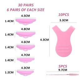 45 Pieces Eyelash Lift Set, Eyelash Lift Pads, Eyelash Perm Pads, Eyelash Lift Tools, Eyelash Curler Pads, Eyelash Pads for Eyelash Extension (Pink)