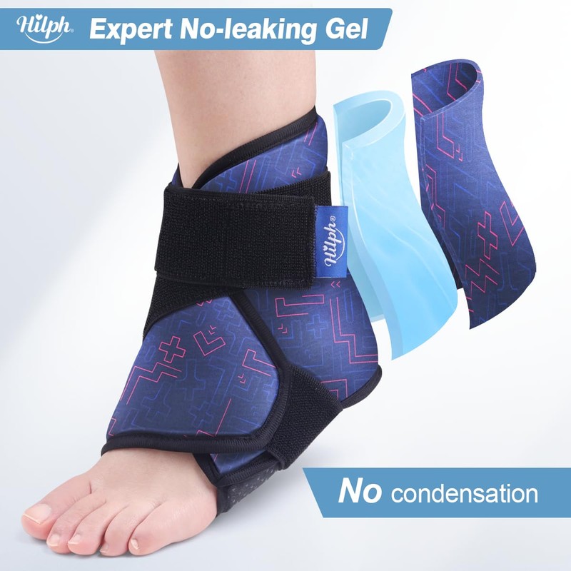 Hilph Ankle Ice Pack Wrap for Swelling & Sprained, Flexible