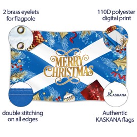 Christmas Flag 5ft x 3ft with eyelets - Christmas Banner - Scotland Flag - Scottish Flag - Vivid Digital Print - 110Den Thick polyester - Double Seam