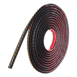 uxcell Peel and Stick Molding Trim for Walls 0.5" x 16 ft Flexible Mirror Molding Trim Self-Adhesive Wall Paneling Strip Wallpaper Border for DIY Floor Wall Baseboard, Black/Gold