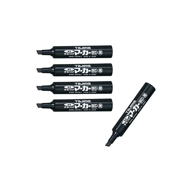 Tajima SMT-BLA Sumitsuke Markers, Core Resistant, Black, Set of 5