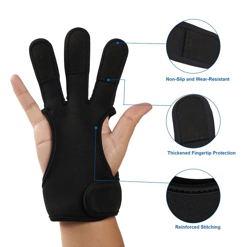 TOPARCHERY Archery Glove 3 Finger Hand Guard Gloves Shooting Hunting