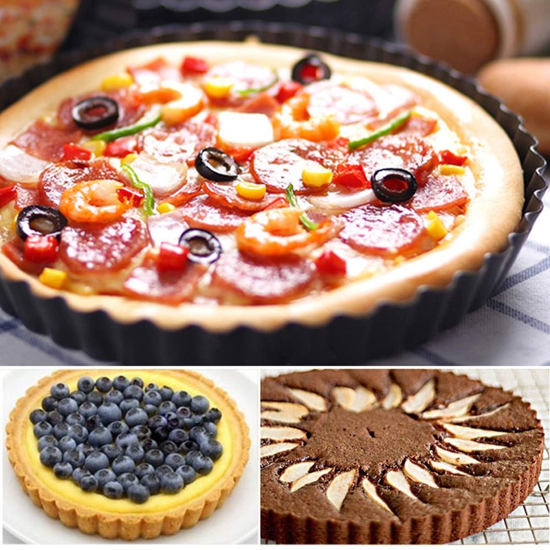 Gutsdoor Tart Pan 12 Inch with Removable Bottom Quiche Pan