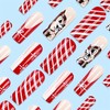 Long Square Christmas Press on Nails Red French Christmas Fake