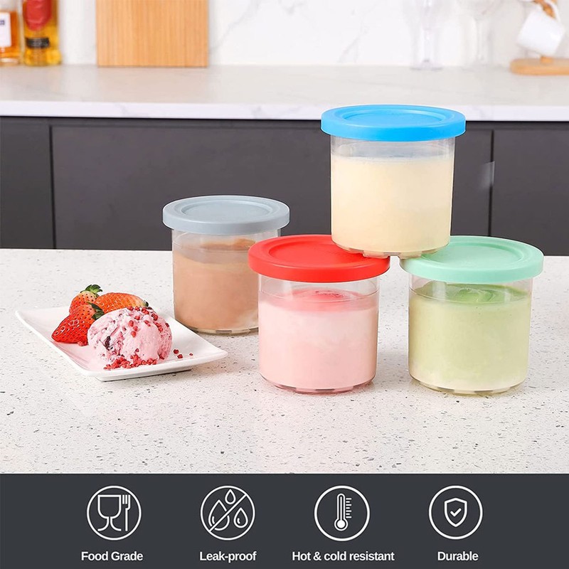 Ice Cream Pints Transparent Reusable Pints Homemade Ice Cream Container