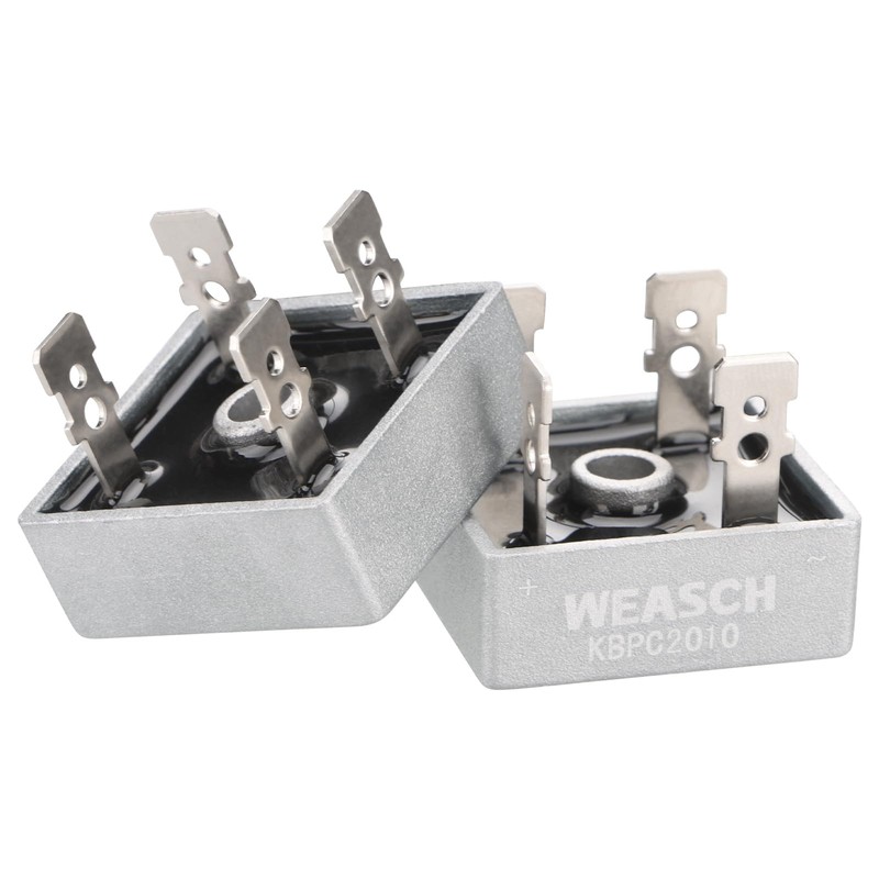 Weasch 2Pcs Bridge Rectifier Diode, KBPC2010, AC to DC, 1000V