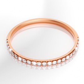 14K Gold Plated Rings Comaptible for Oura Ring 4/Gen 3 Stacking Ring, Non Tarnish Cubic Zirconia Simulated Diamond Stackable Sterling Eternity Bands for Women - Rosegold - Size 8