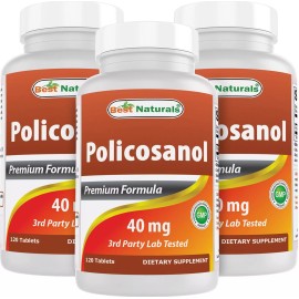 Best Naturals 3 Pack Best Naturals Policosanol 40mg 120 Tablets