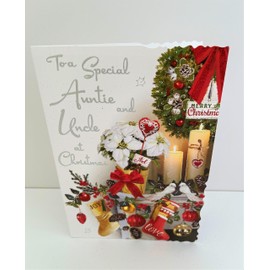 Jonny Javelin Special Auntie And Uncle Christmas Time Card Festive Mantlepiece