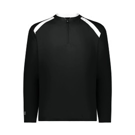 Holloway Clubhouse Pullover – Versatile Cage Jacket Quarter Zip for Men: Golf, Fishing, Workout, Long Sleeve Comfort, Black/White