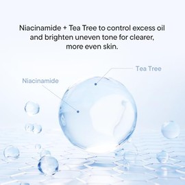 IUNIK Suero facial natural para alivio del árbol de té, 1.69 onzas líquidas, piel transparente, suero vegano, propenso al acné, piel sensible a la ros