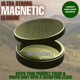 ZPACK Magnetic Metal Can, Holder, Metal EDC Container, Carved Tin with Magnetic Closure, Aluminum Container, Slim Pouch Can, Gift for Him (Forest Green)