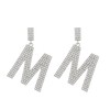 Rhinestone Initial Dangle Stud Earrings for Women Girls Sparkling Crystal