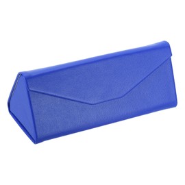 PATIKIL Foldable Glasses Case, Triangle Magnetic Sunglasses Organizer Case PU Leather Hard Eyeglass Case for Women Man Glasses Organization, Navy Blue