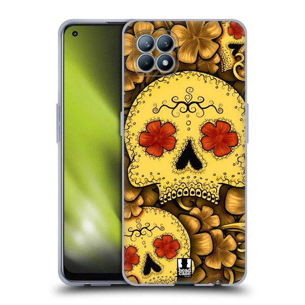 Head Case Designs Gold Skulls Design Soft Gel Case Cover