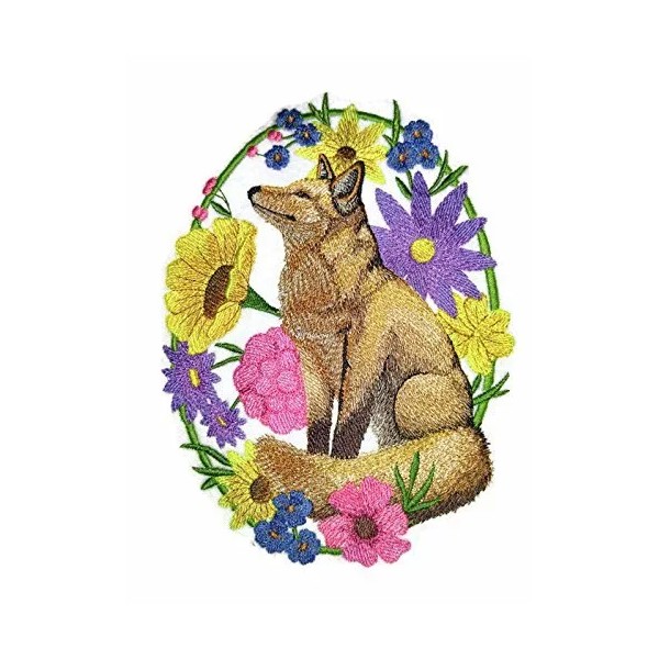 BeyondVision Woodland Whimsy Fox Oval Embroidered Iron on/Sew Patch [7.8"