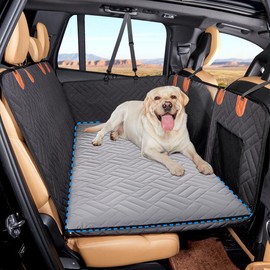 Veitail Dog Mat for Back Seat Extender for Dogs,Dog Bed for Car,Pet Cover for Hammock for Car,Hard Bottom Car Seat Cover for Dogs (Gray, for car)